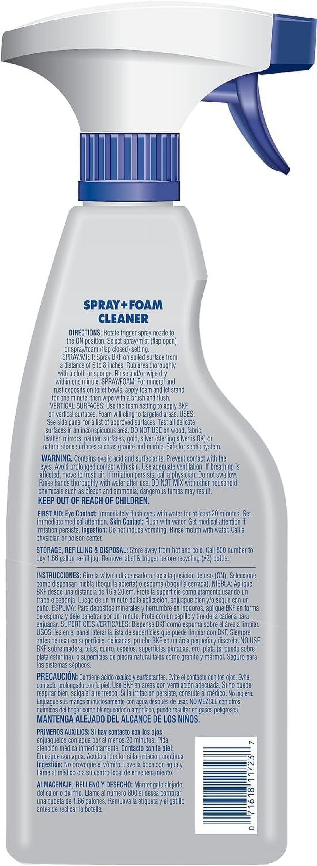 Bar Keepers Friend MORE Spray + Foam 25.4 Oz Multipurpose Spray Cleanser and Rust Stain Remover for Use on Countertops, Sinks, Bathtubs, Showers, Fixtures, Tile, and More 4