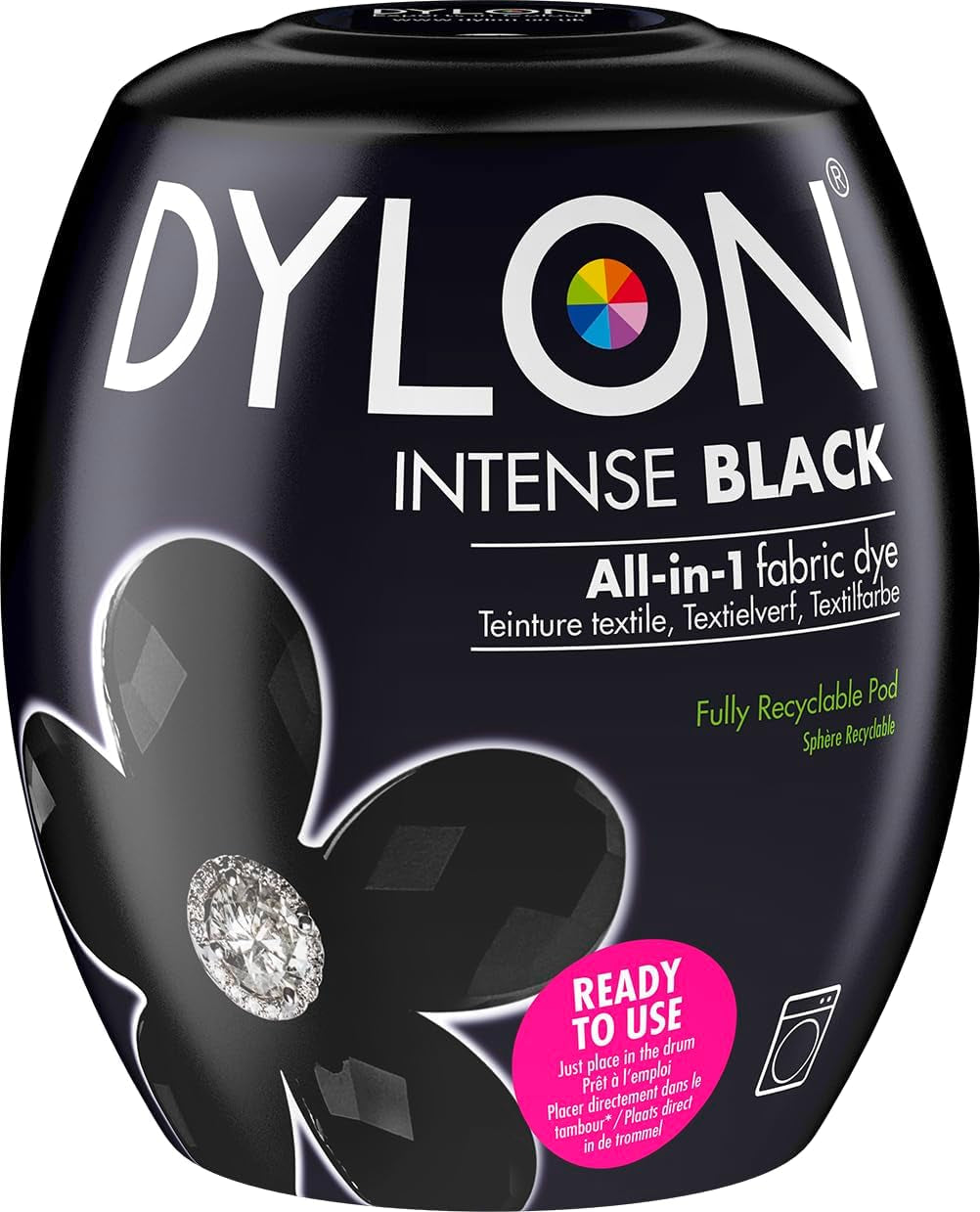 Dylon Washing Machine Fabric Dye Pod Intense Black, 350G, Packaging May Vary