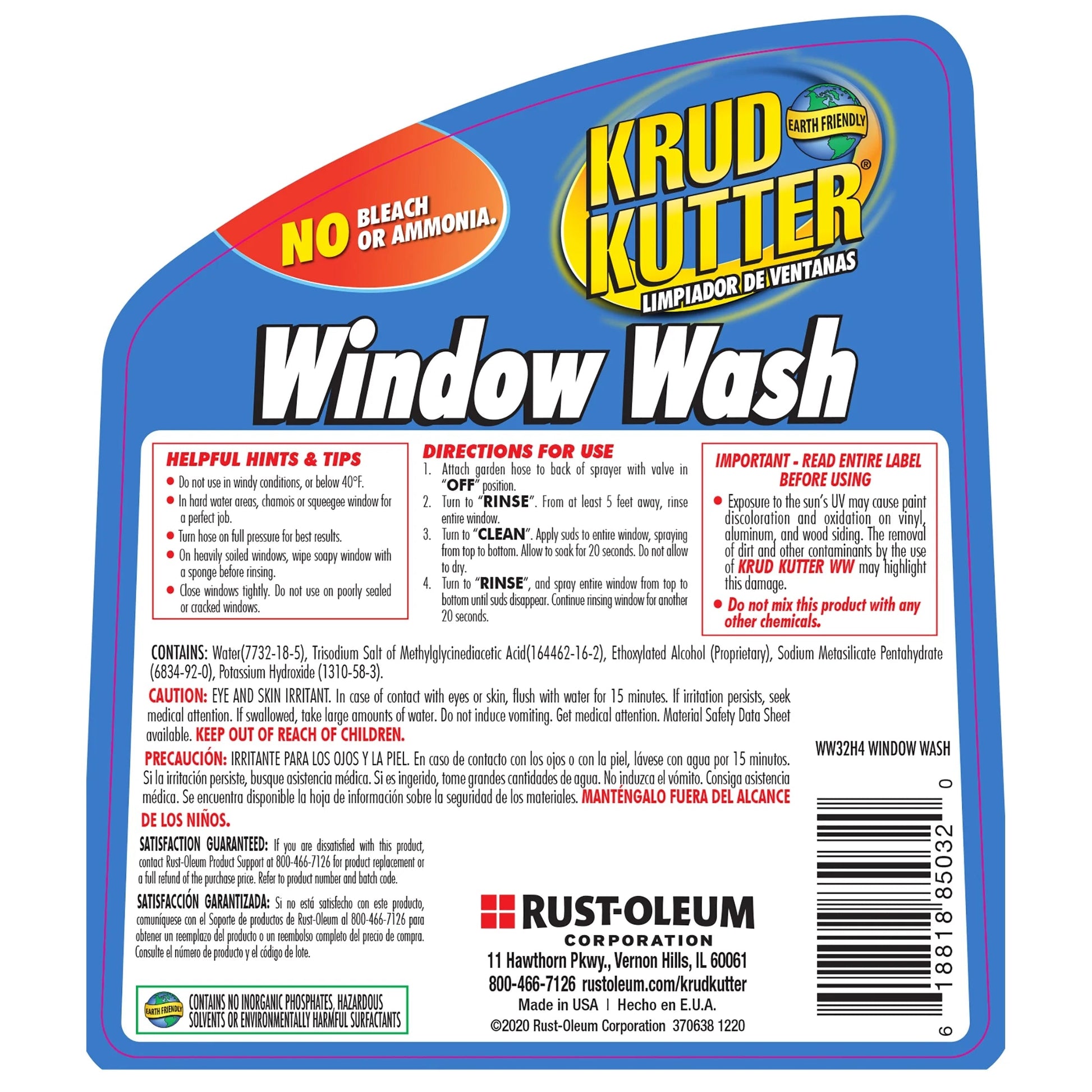 Krud Kutter Hose End Window Wash Cleaner Liquid Concentrate-Ww32H4, 32 Oz Bottle