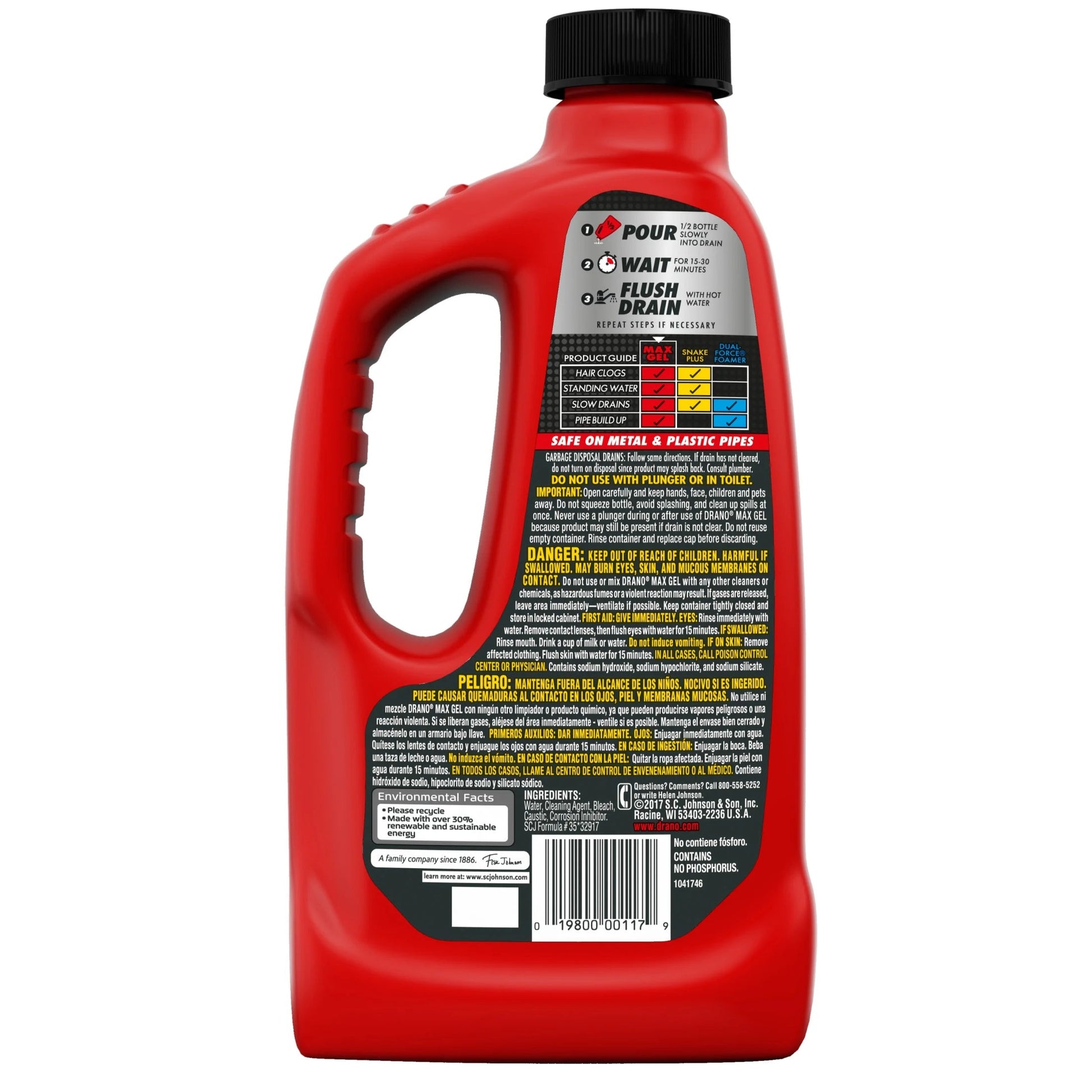 Drano Max Gel Drain Clog Remover, 32 Oz, 1 Count