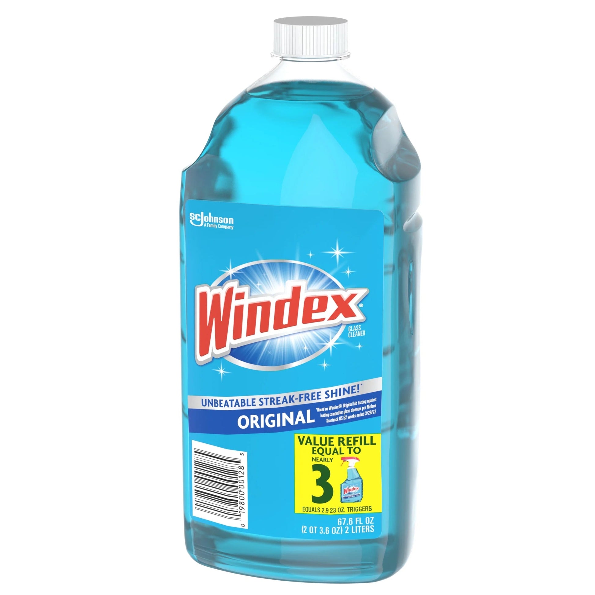 Windex® Glass Window Cleaner Refill, Original Blue, 67.6 Fl Oz