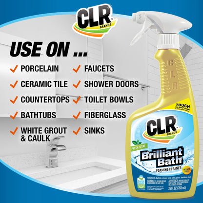 CLR Bath & Kitchen Multi-Surface Cleaner, Enhanced Formula Fresh Scent, 26 Oz