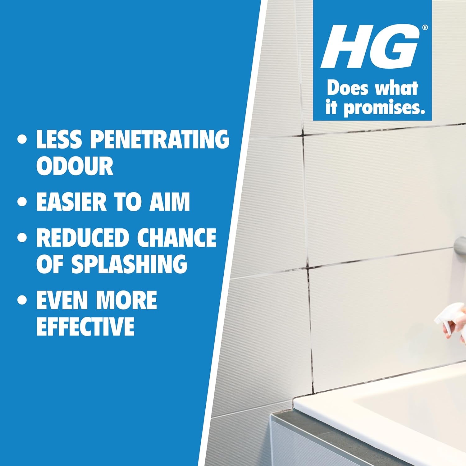 HG Mould Remover Foam Spray, Mould Spray & Mildew Cleaner, Removes Mould Stains from Walls, Tiles, Bathroom Seals & More - 500Ml