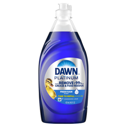 Dawn Platinum Liquid Dish Soap, Dishwashing Liquid, Grease Removal, Fresh Rain, 14.6Oz