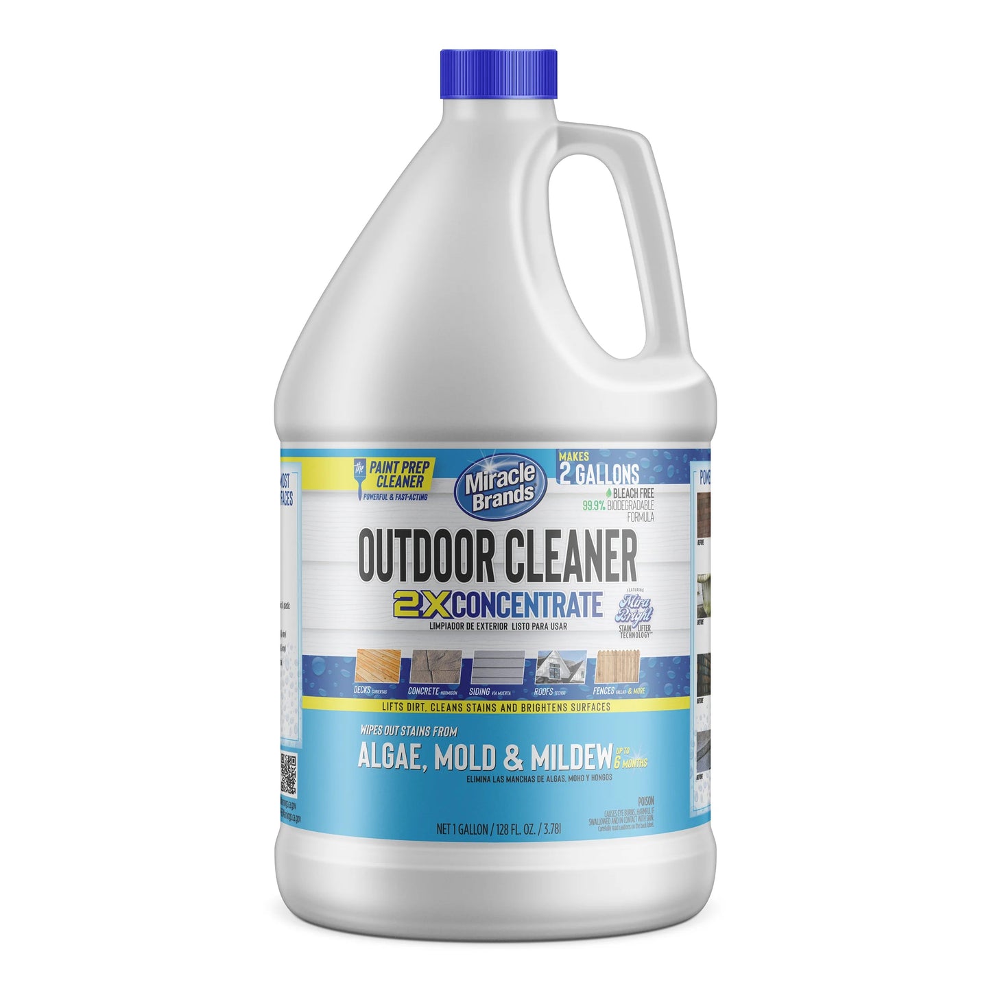 Miracle Brands Outdoor Cleaner 2X Concentrate for Algae, Mold, and Mildew 1 Gallon