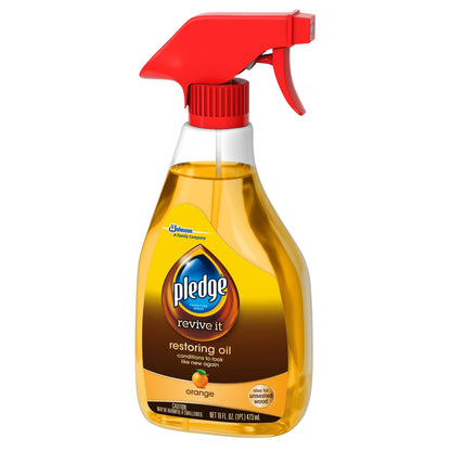 Pledge Restore & Shine Furniture Spray Cleaner with Orange Oil Polish, 16 Oz.