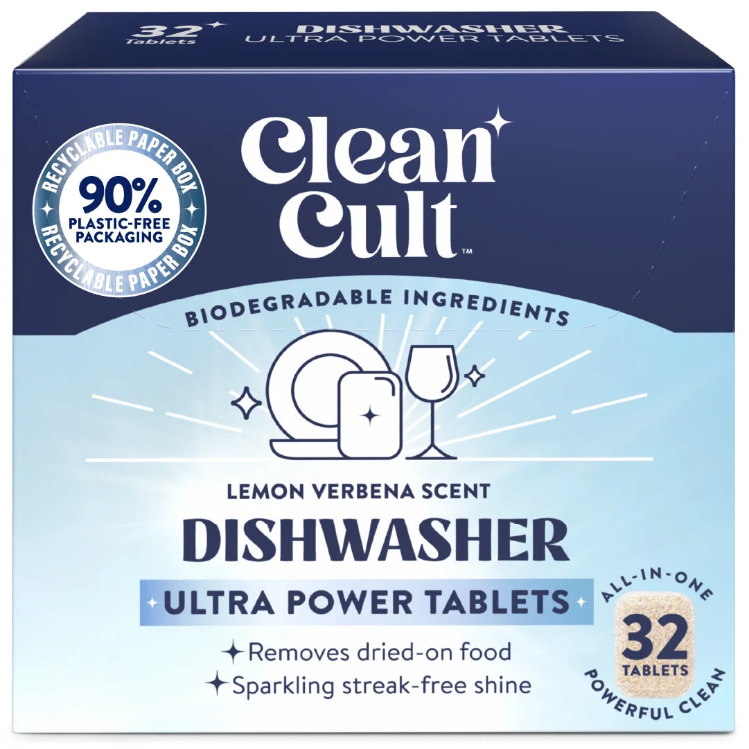 Cleancult Dishwasher Pods, Nature-Inspired Ingredients, Lemon Verbena, 32 Count