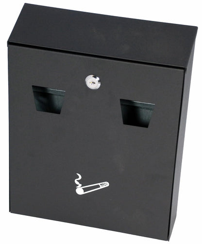 Outdoor Cigarette Ash Bin Wall Mounted Lockable Galvanised Steel