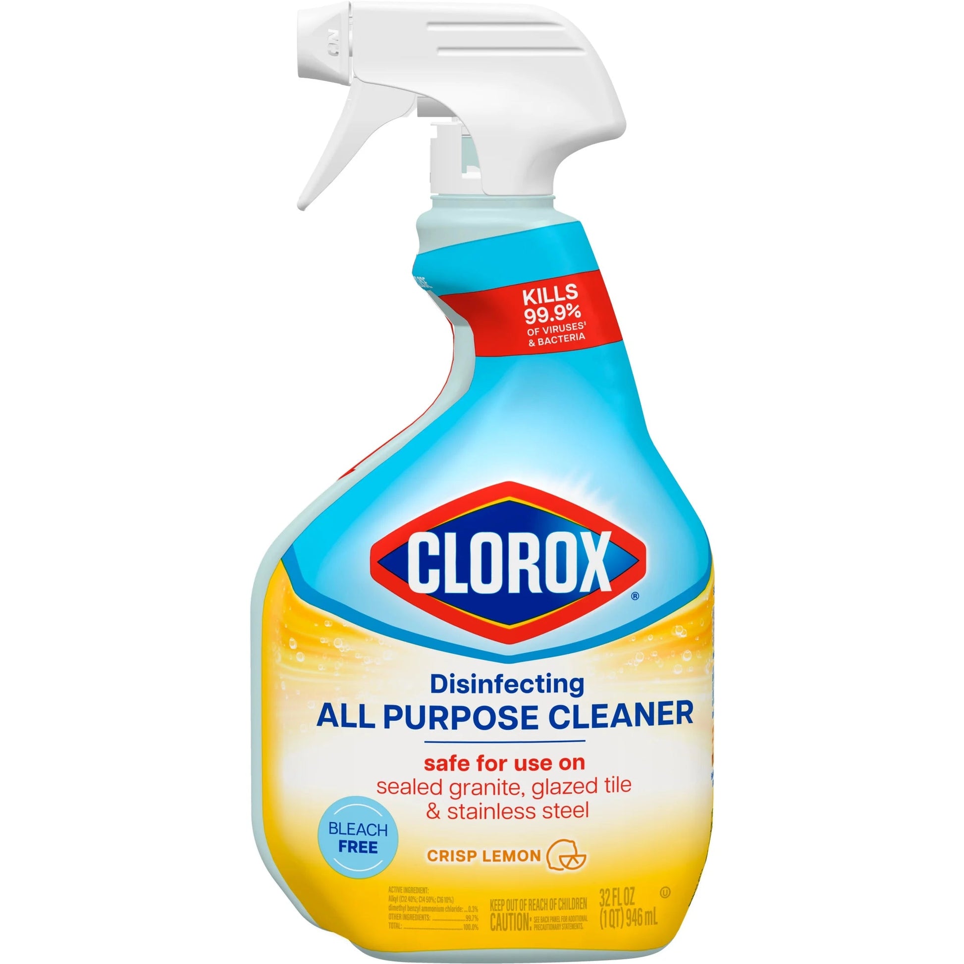 Clorox Disinfecting Bleach-Free All Purpose Cleaner, Crisp Lemon, 32 Fl Oz