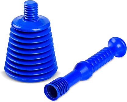 Tech Traders Large Sink and Drain Plunger for Kitchens, Bathrooms, Sinks, Baths, Waste Pipes and Showers.Commercial Style Heavy Duty Powerful Plunger,Large Bellows-Blue