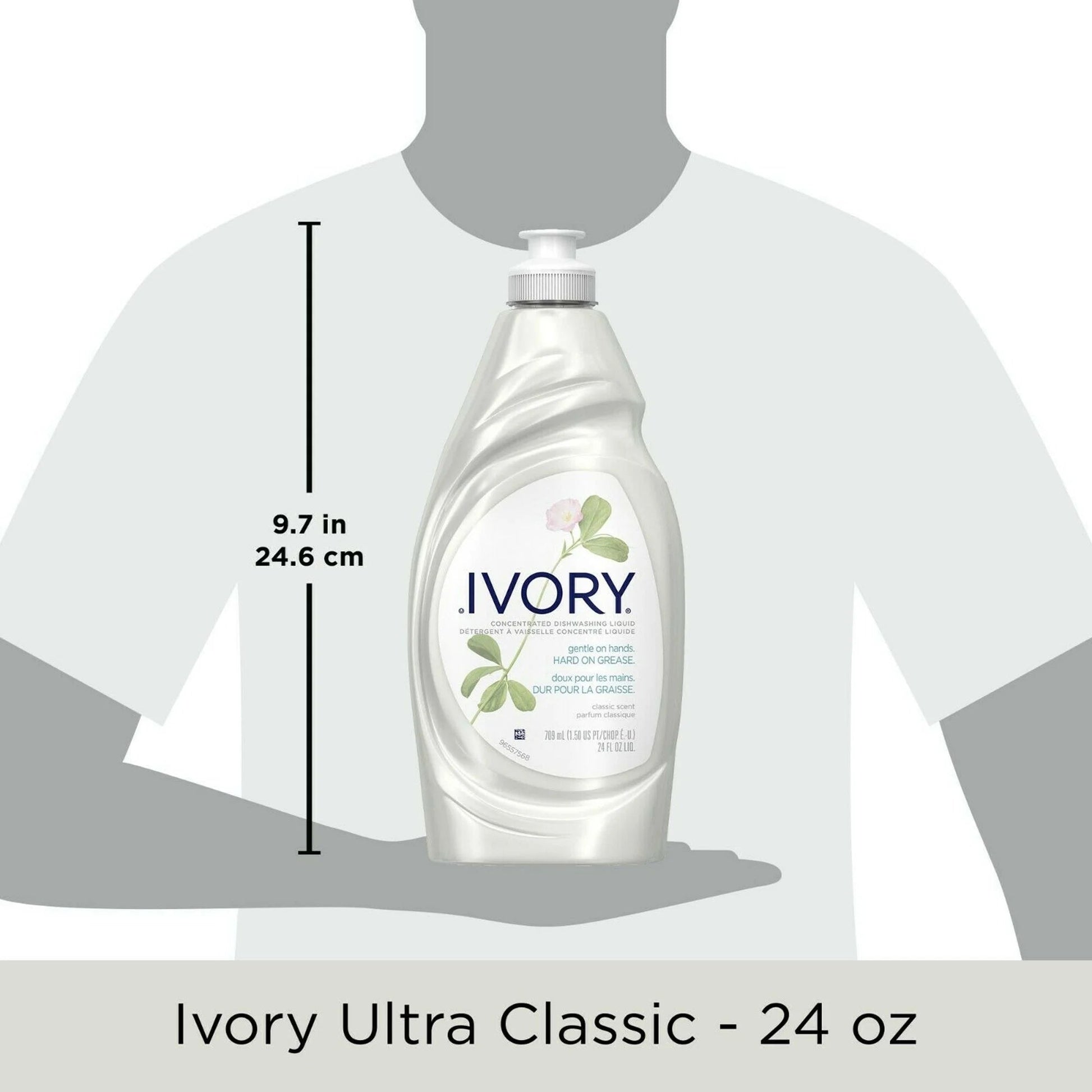 Ivory Ultra Concentrated Liquid Dish Soap, Classic Fresh Scent, 24 Fl Ounce