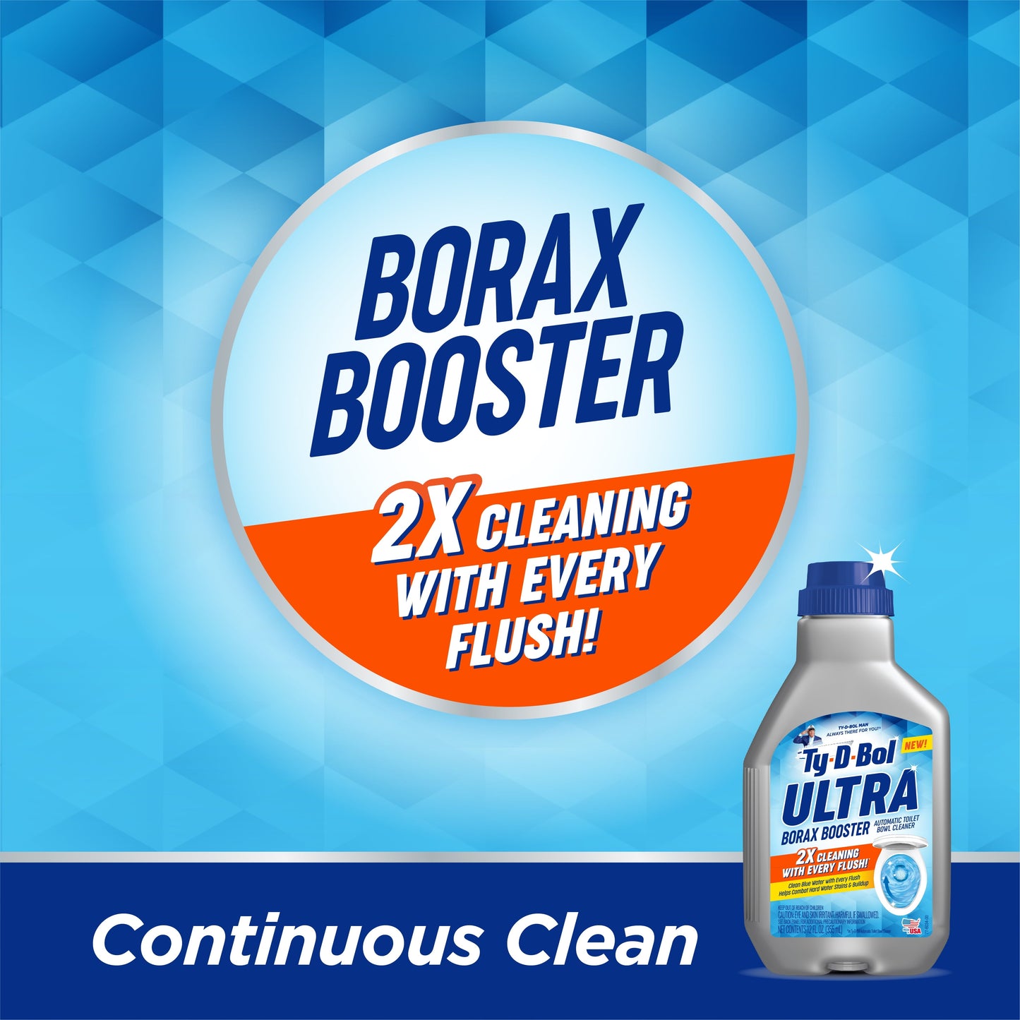 (6 Pack) Ty-D-Bol Ultra Borax Booster Toilet Tank Cleaner and Toilet Bowl Cleaner, 12 Fl Oz