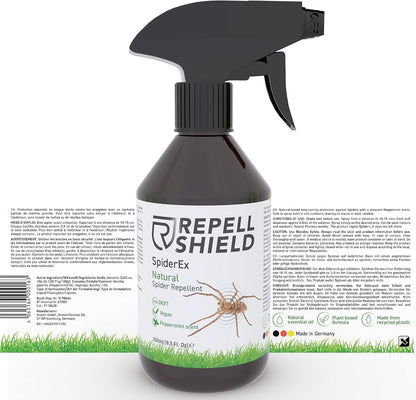 Repellshield Spider Repellent Spray - Natural Peppermint Oil, Pet-Safe, Non-Toxic, High Efficiency Pest Control for Homes, Mint Scented, Versatile Indoors & Outdoors - Eco-Friendly Eradication, 250Ml