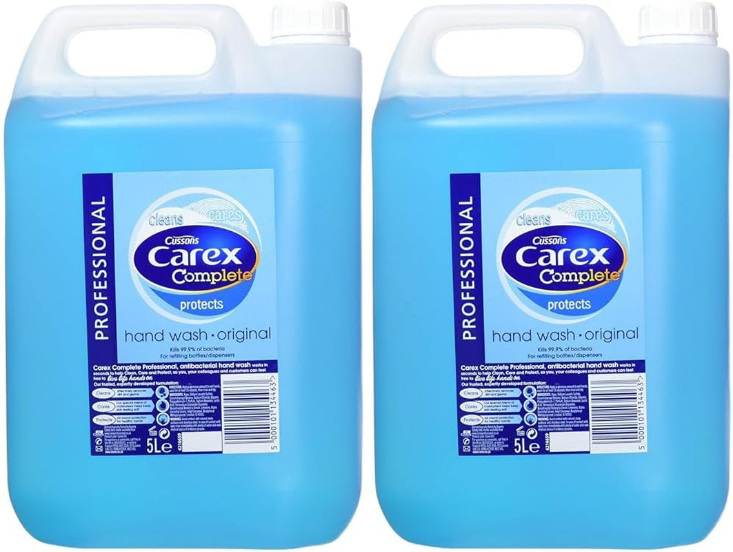 Carex Original Professional Antibacterial Hand Wash - Kills 99.9% of Bacteria & Viruses, Dermatologically Tested Liquid Soap That Cleans, Cares & Protects Hands, 5 Litre