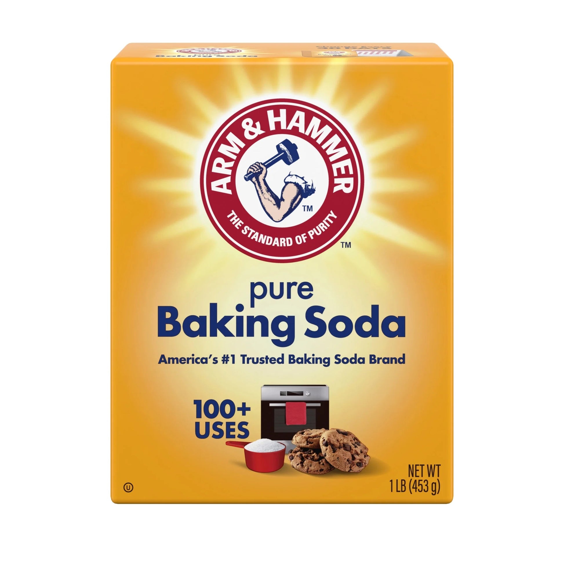 ARM & HAMMER Pure Baking Soda, for Baking, Cleaning & Deodorizing, 1 Lb Box