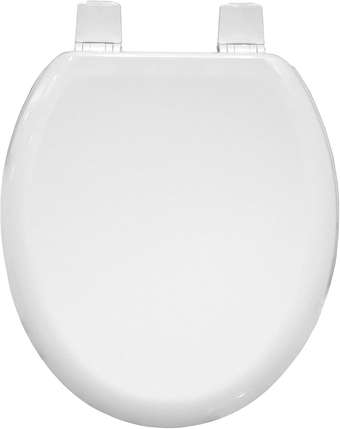 BEMIS Chicago Ultra-Fix White Toilet Seat. Wooden Toilet Seat with Water Based Paint for Easy Clean. Non Slip Toilet Seat with Adjustable Plastic Hinges, Universal & Easy Installation, White