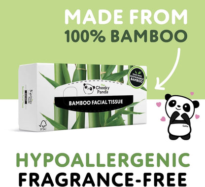 The Cheeky Panda Bamboo Facial Tissues | Sustainable Tissue Box | Plastic Free Box of Tissues