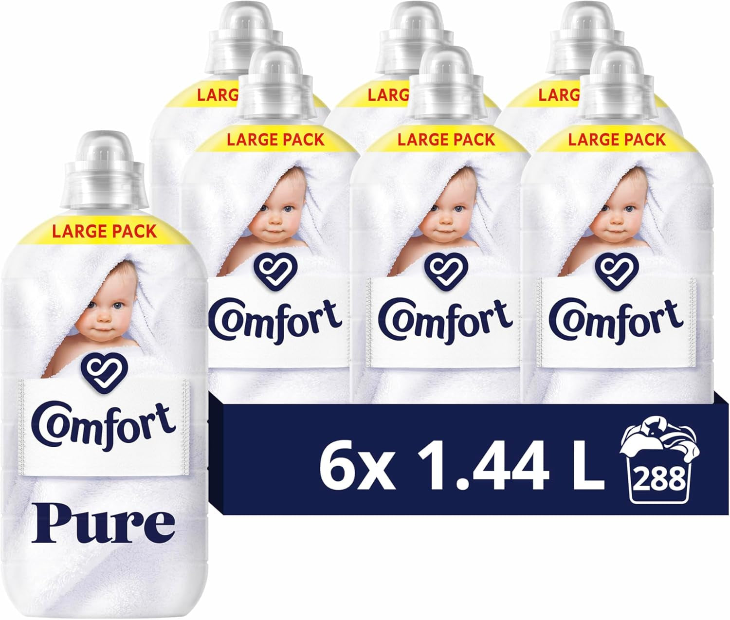 Comfort Pure Sensitive Fabric Conditioner Dermatologically Tested Gentle Next to Sensitive Skin 160 Washes (4.8 L)