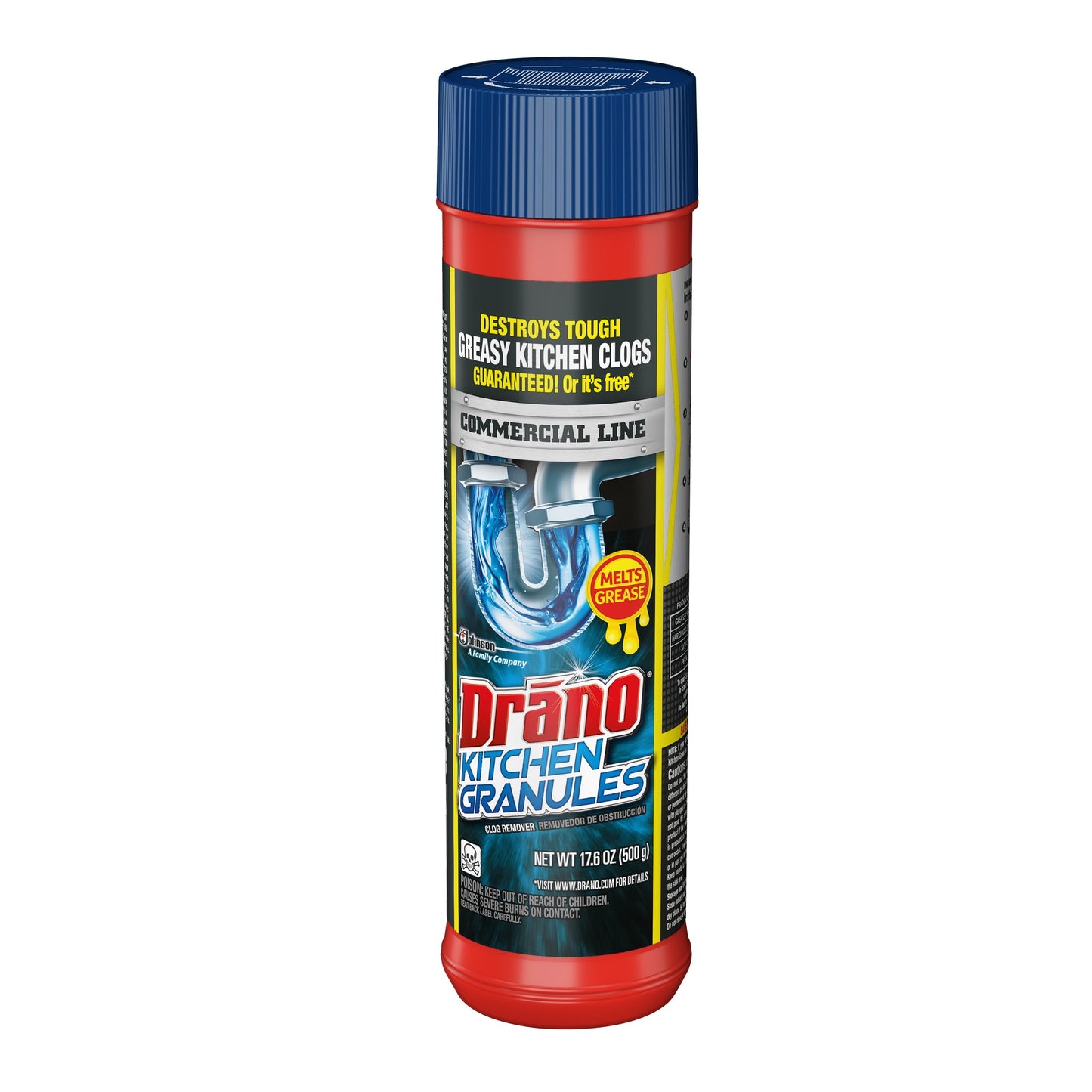 Drano Kitchen Granules Sink Clog Remover, Commercial Line, 17.6 Oz, Household Cleaner