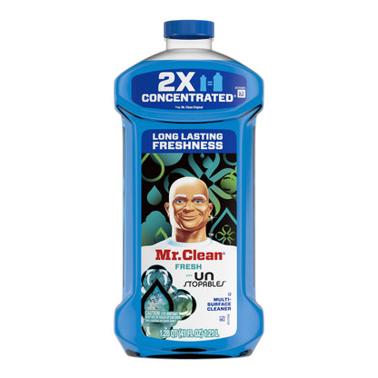 Mr. Clean 2X Concentrated Multi Surface, All Purpose Cleaner, Unstopables Fresh Scent, 41 Fl Oz