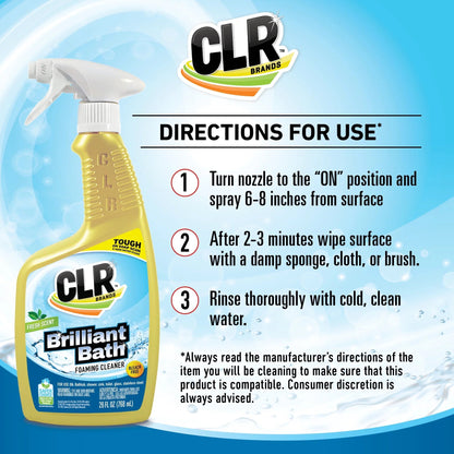 CLR Bath & Kitchen Multi-Surface Cleaner, Enhanced Formula Fresh Scent, 26 Oz