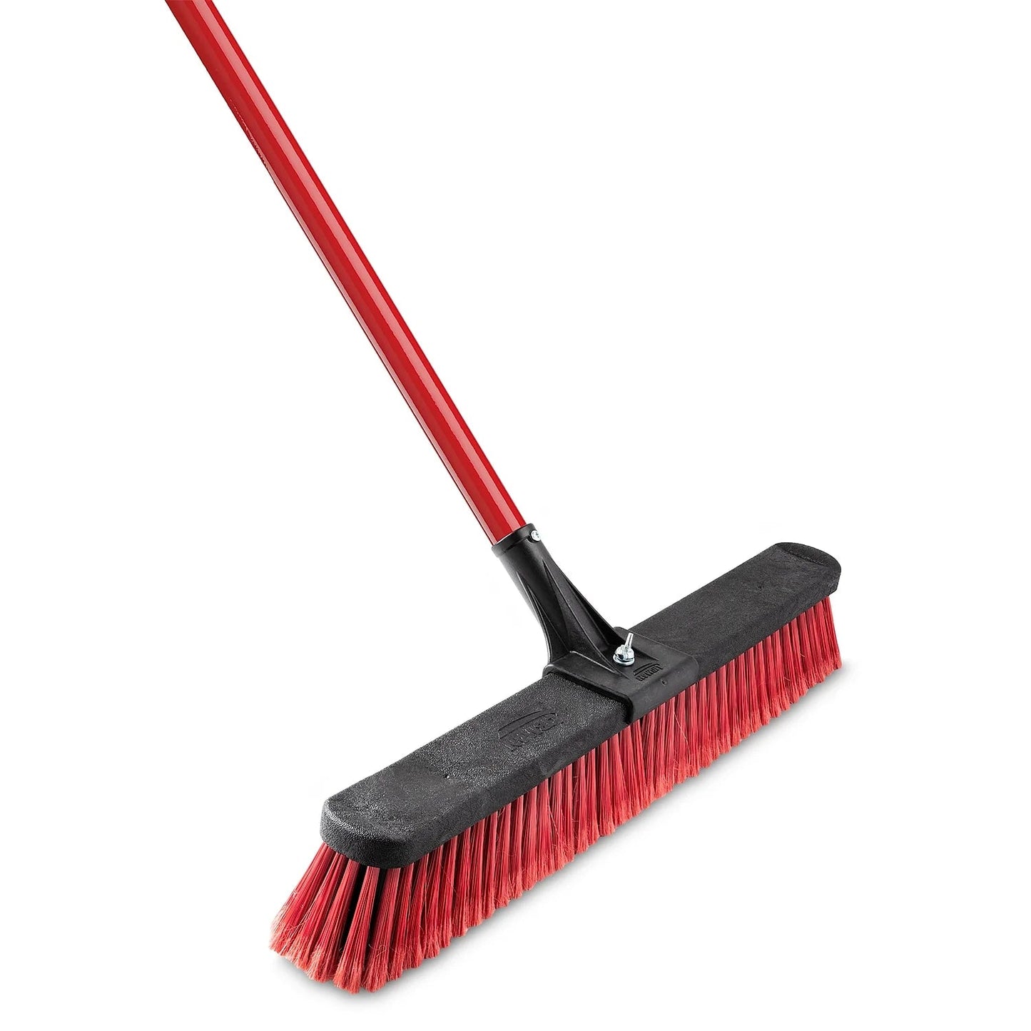 Libman Push Brooms 24 In. Multi-Surface Red & Black Heavy Duty Steel Handle