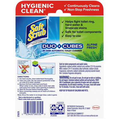 Soft Scrub In-Tank Toilet Cleaner Duo-Cubes, Alpine Fresh, 4 Count