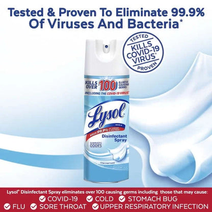 Lysol Disinfectant Spray, Sanitizing and Antibacterial Spray, for Disinfecting and Deodorizing, Crisp Linen, 12.5 Fl. Oz