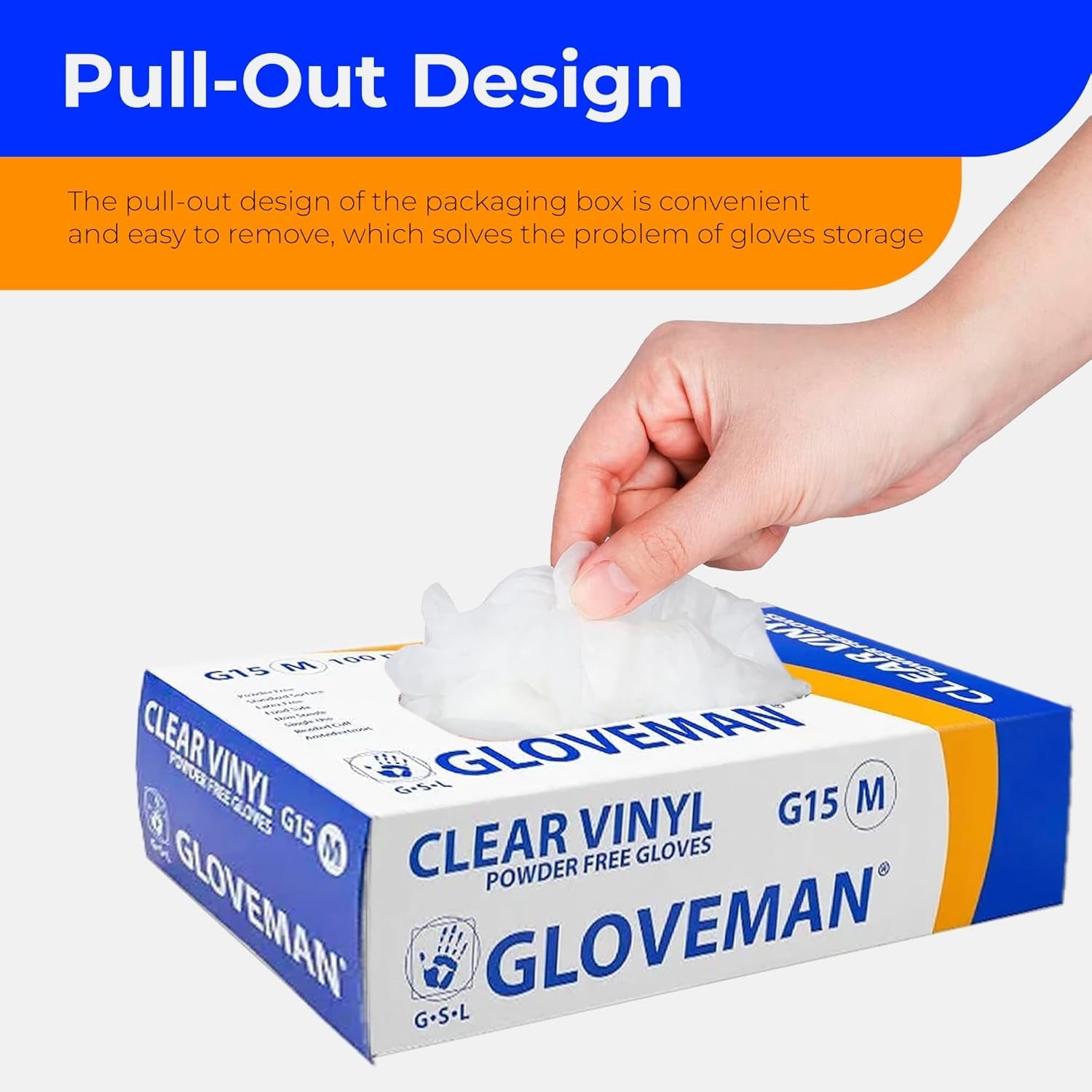 K-MART Gloveman Clear Vinyl Gloves (L, 100, Count), Packaging May Vary