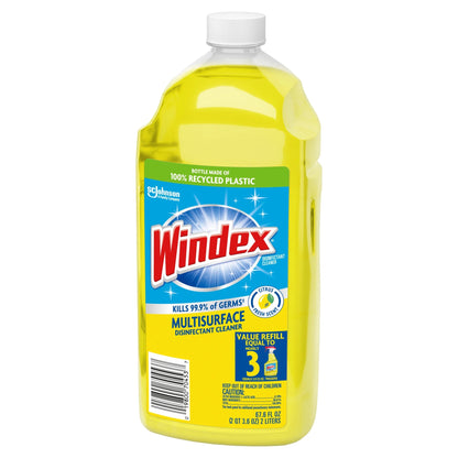 Windex Disinfectant Cleaner Multi-Surface Refill, Citrus Fresh, 2 L