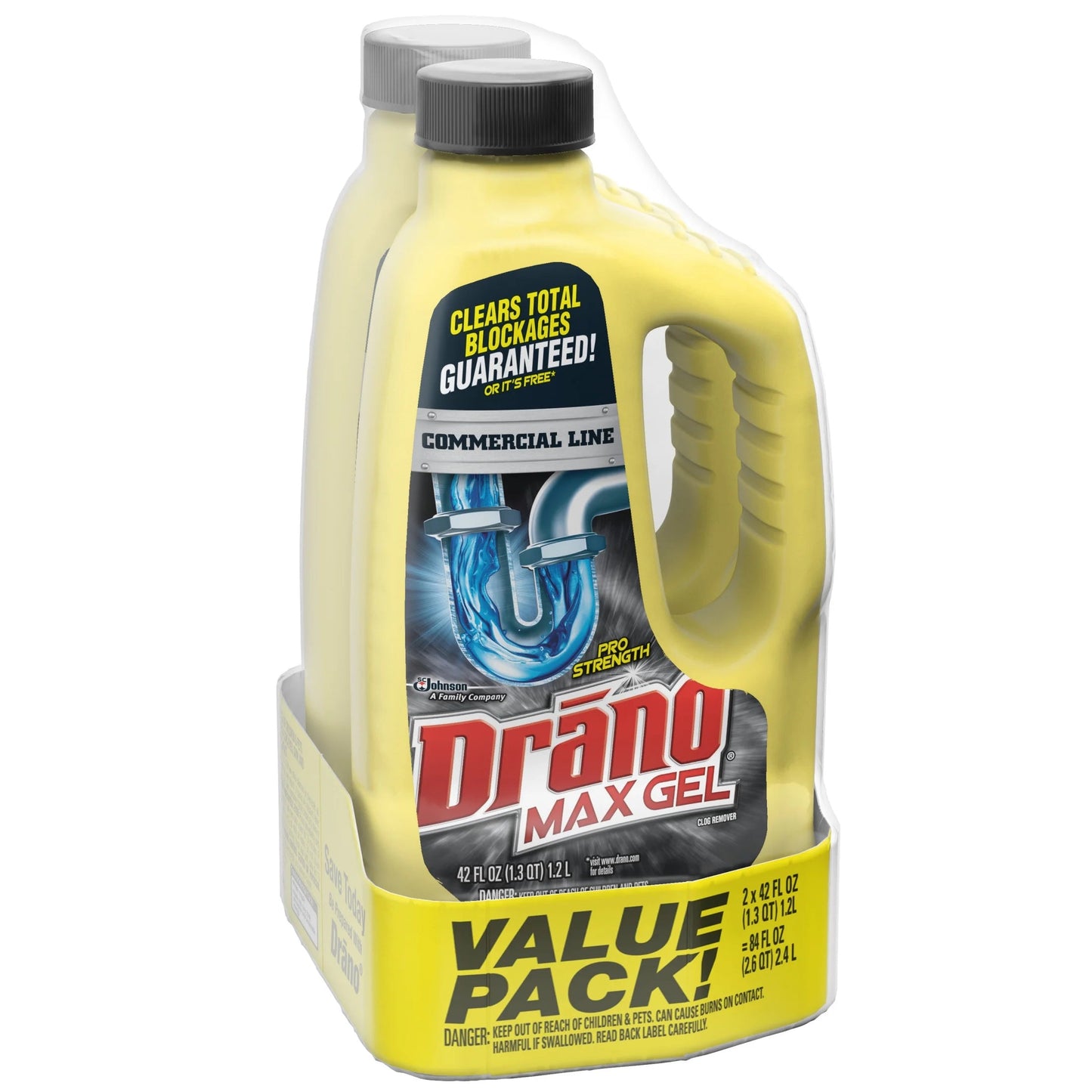 Drano Max Gel Drain Clog Remover, Commercial Line, 42 Oz, (Pack of 2)