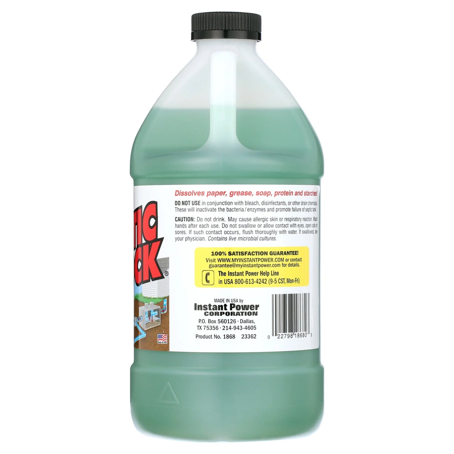 Instant Power Septic Shock, 67.6 Fl Oz (2 Liter), Super Charged for Clogged Septic System