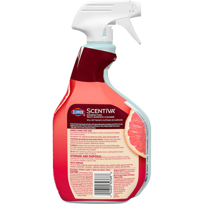 Clorox Scentiva Bleach-Free Multi-Surface Cleaner Spray, Grapefruit & Orange Blossom, 32 Fl Oz