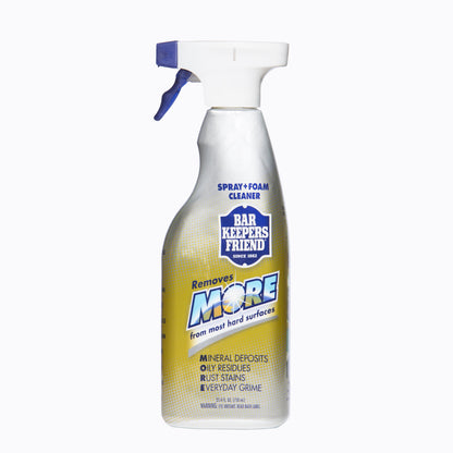 Bar Keepers Friend MORE Spray + Foam 25.4 Oz Multipurpose Spray Cleanser and Rust Stain Remover for Use on Countertops, Sinks, Bathtubs, Showers, Fixtures, Tile, and More 4