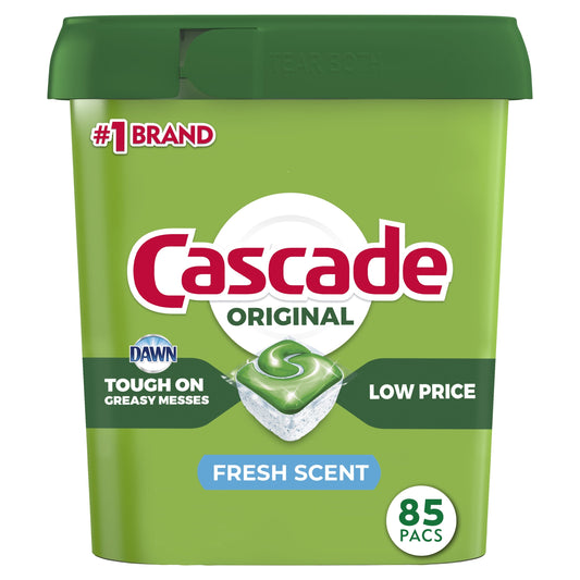 Cascade Original Dishwasher Pods, Actionpacs Dishwasher Detergent Tabs, Fresh Scent, 85 Count