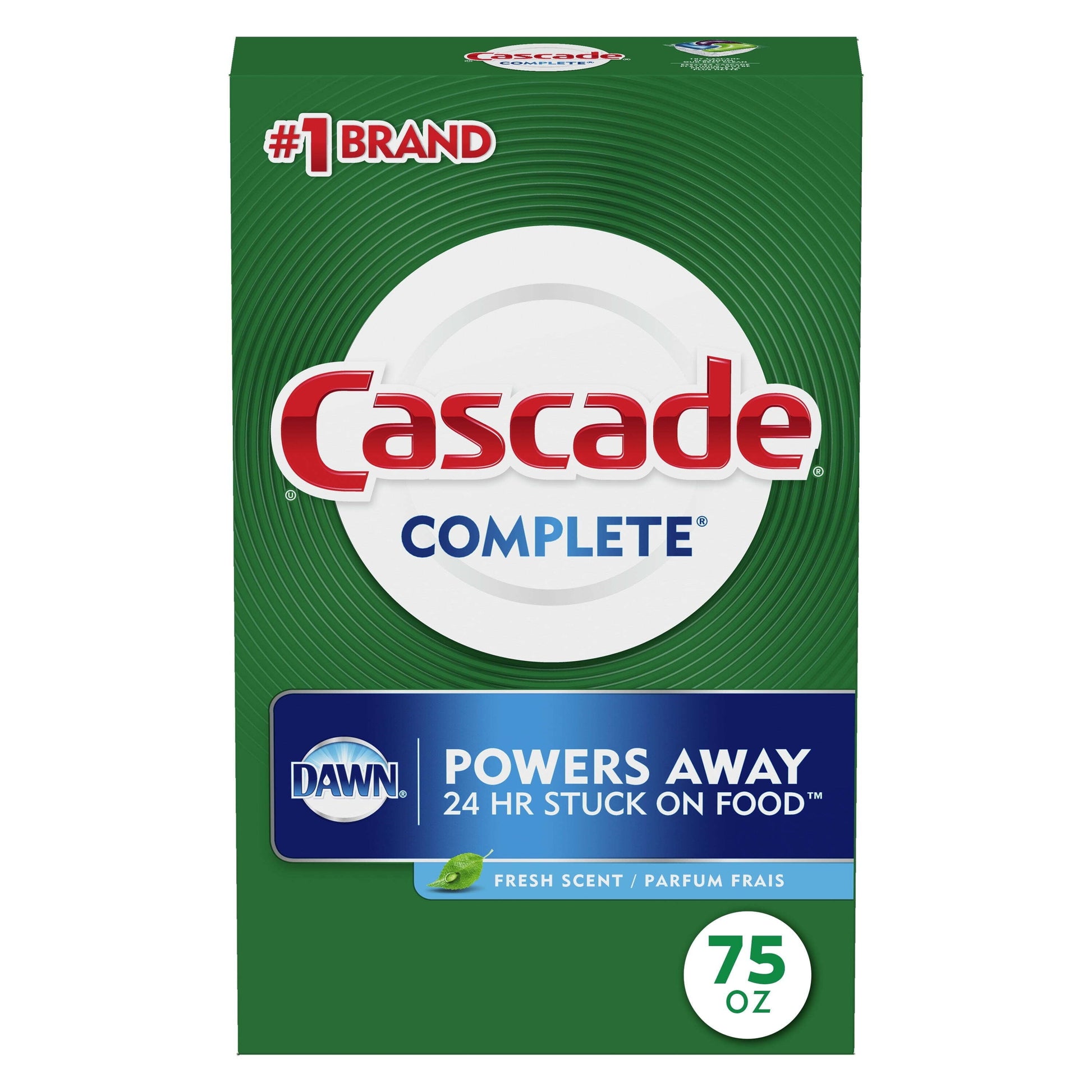 Cascade Complete Dishwasher Detergent Powder, Dish Detergent, Dish Soap, Fresh, 75 Fl Oz