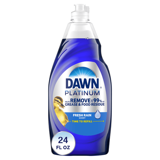 Dawn Platinum Liquid Dish Soap, Dishwashing Liquid, Grease Removal, Fresh Rain, 24Oz