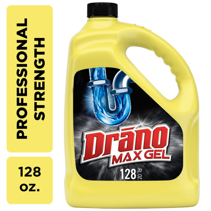 Drano Max Gel Drain & Clog Remover, Professional Strength Line, 128 Oz