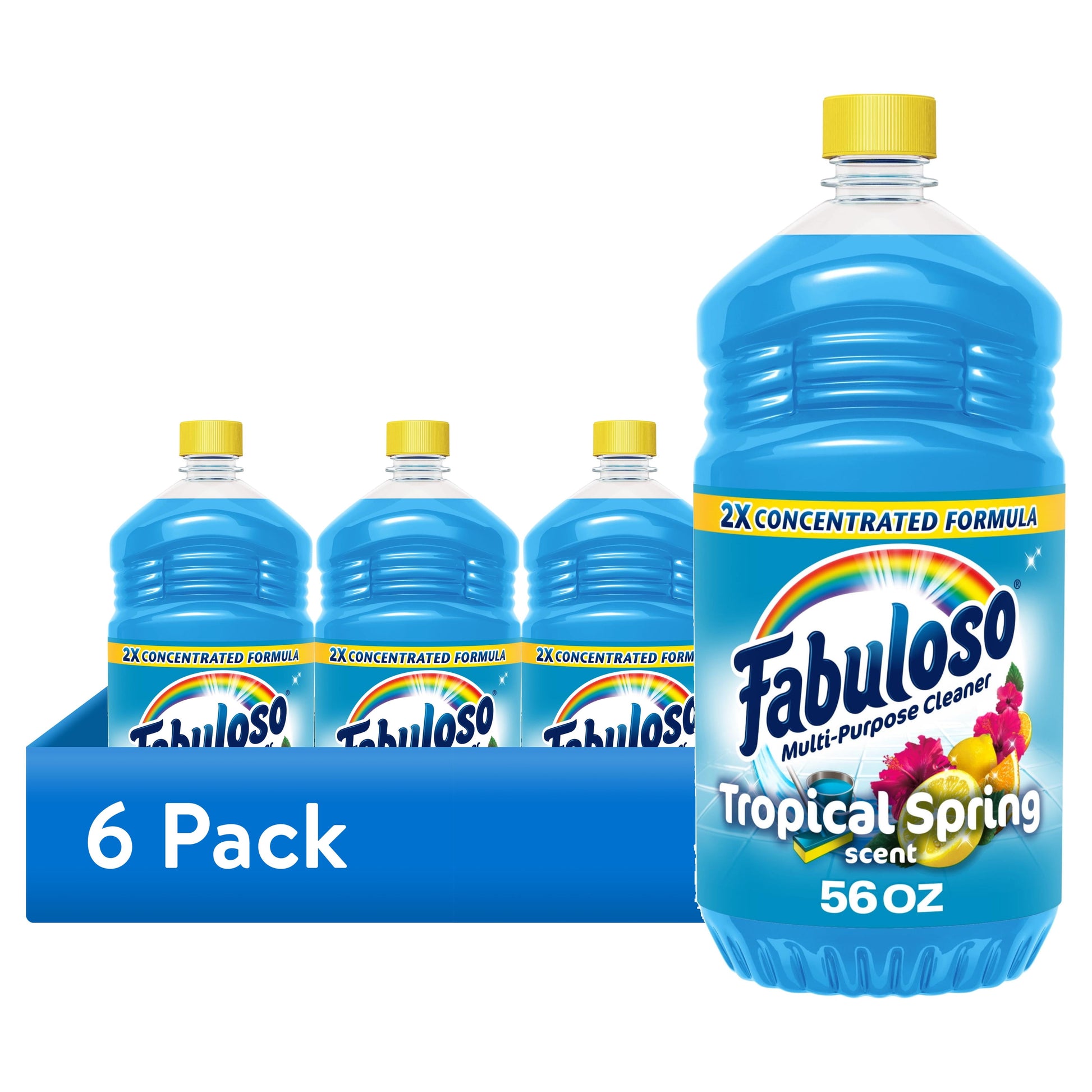 Fabuloso Multi-Purpose Cleaner & Floor Cleaner 2X Concentrated, Tropical Spring - 56 Fl Oz