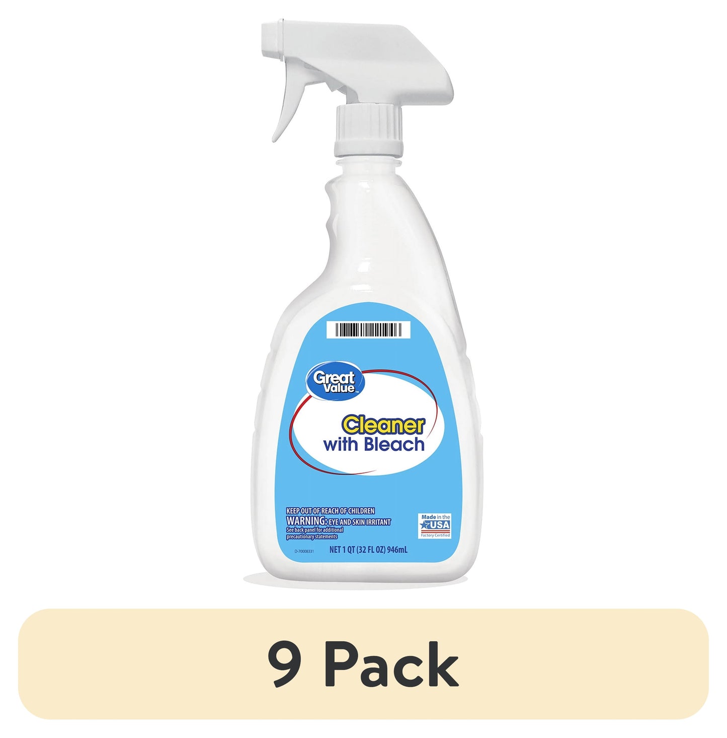 Great Value Cleaner with Bleach, 32 Fl Oz