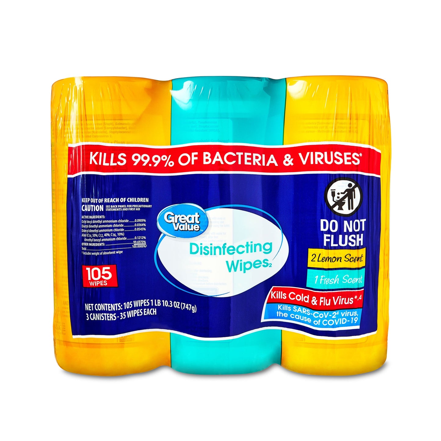 Great Value Multipack Scent Disinfecting Wipes2, 105 Count