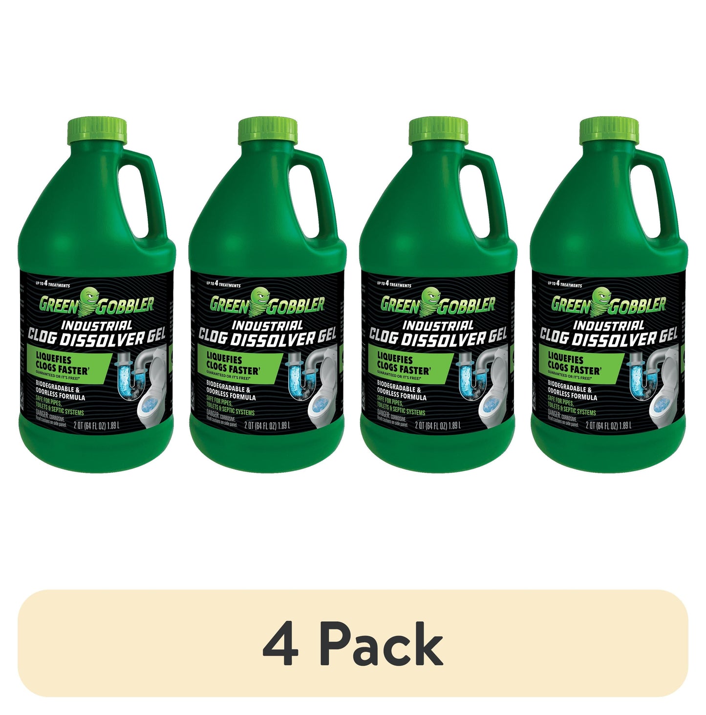 Green Gobbler Industrial Strength Drain Clog Remover & Cleaner Liquid Gel- 64Oz, 1 Ct