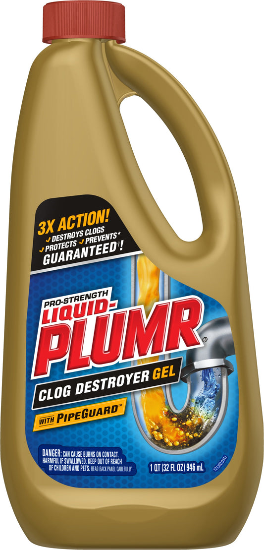 Liquid-Plumr Pro-Strength Full Clog Destroyer plus Pipeguard, 32 Ounces