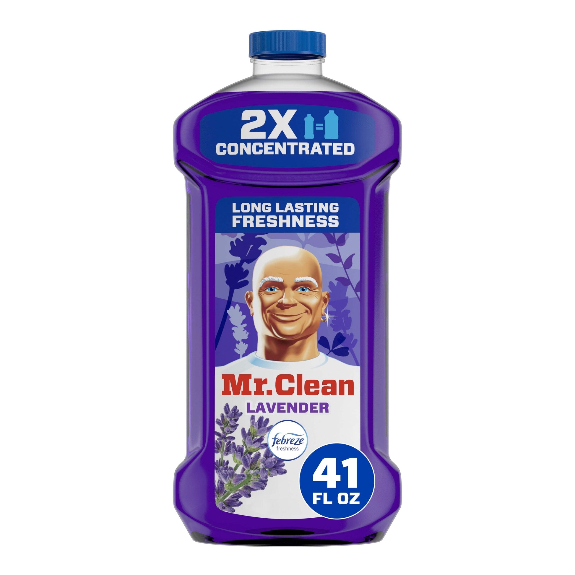 Mr. Clean 2X Concentrated Multi Surface Cleaner with Febreze Lavender Scent, 41 Fl Oz