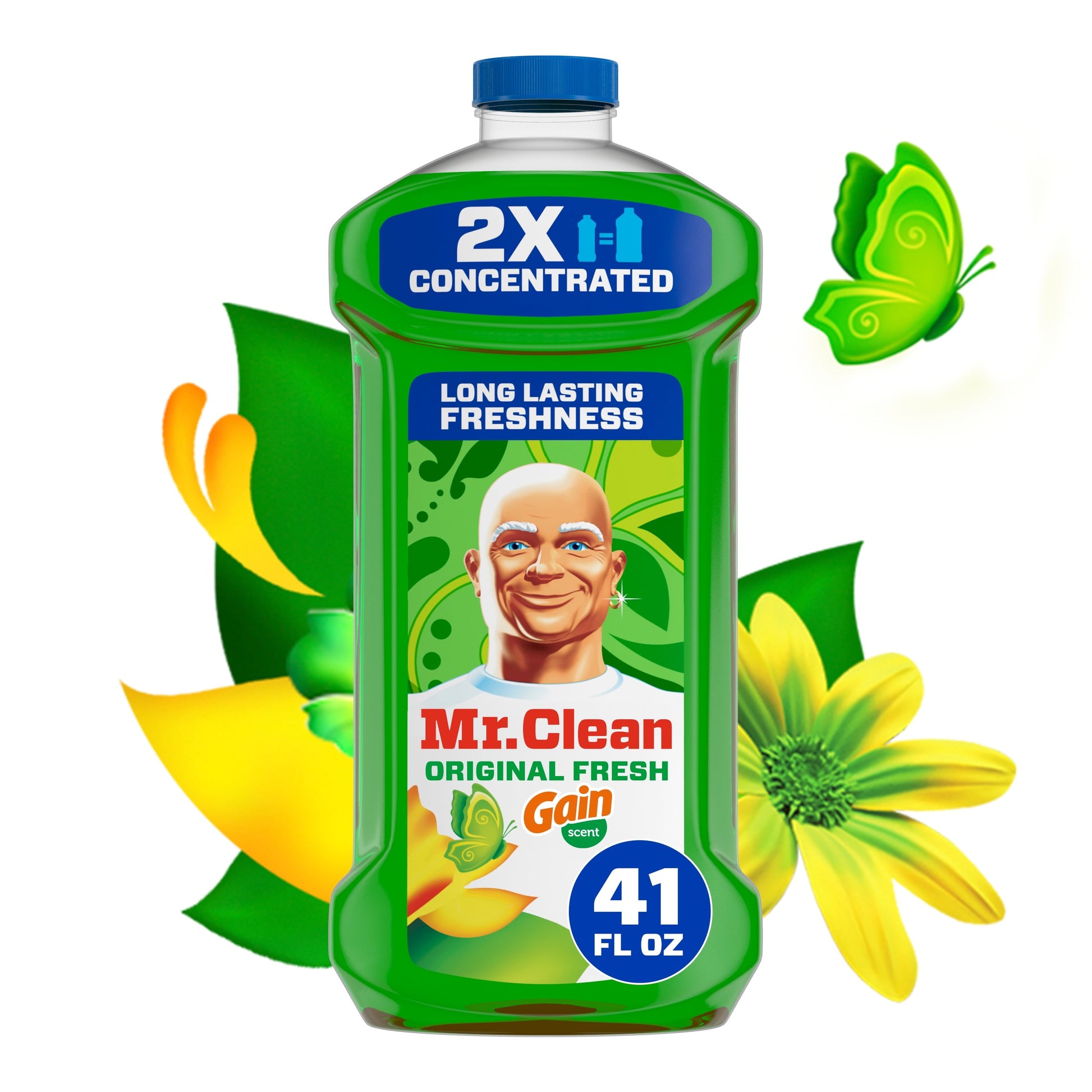 Mr. Clean 2X Concentrated Multi Surface, All Purpose Cleaner with Gain Scent, All Purpose Cleaner, 41 Fl Oz