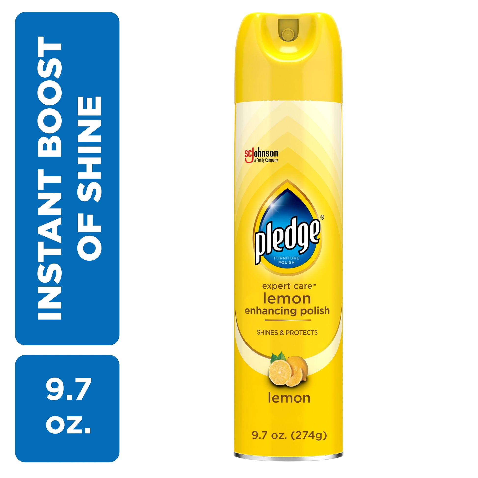 Pledge® Expert Care™, Wood Polish Shines and Protects, Lemon Enhancing, Aerosol, 9.7 Oz.