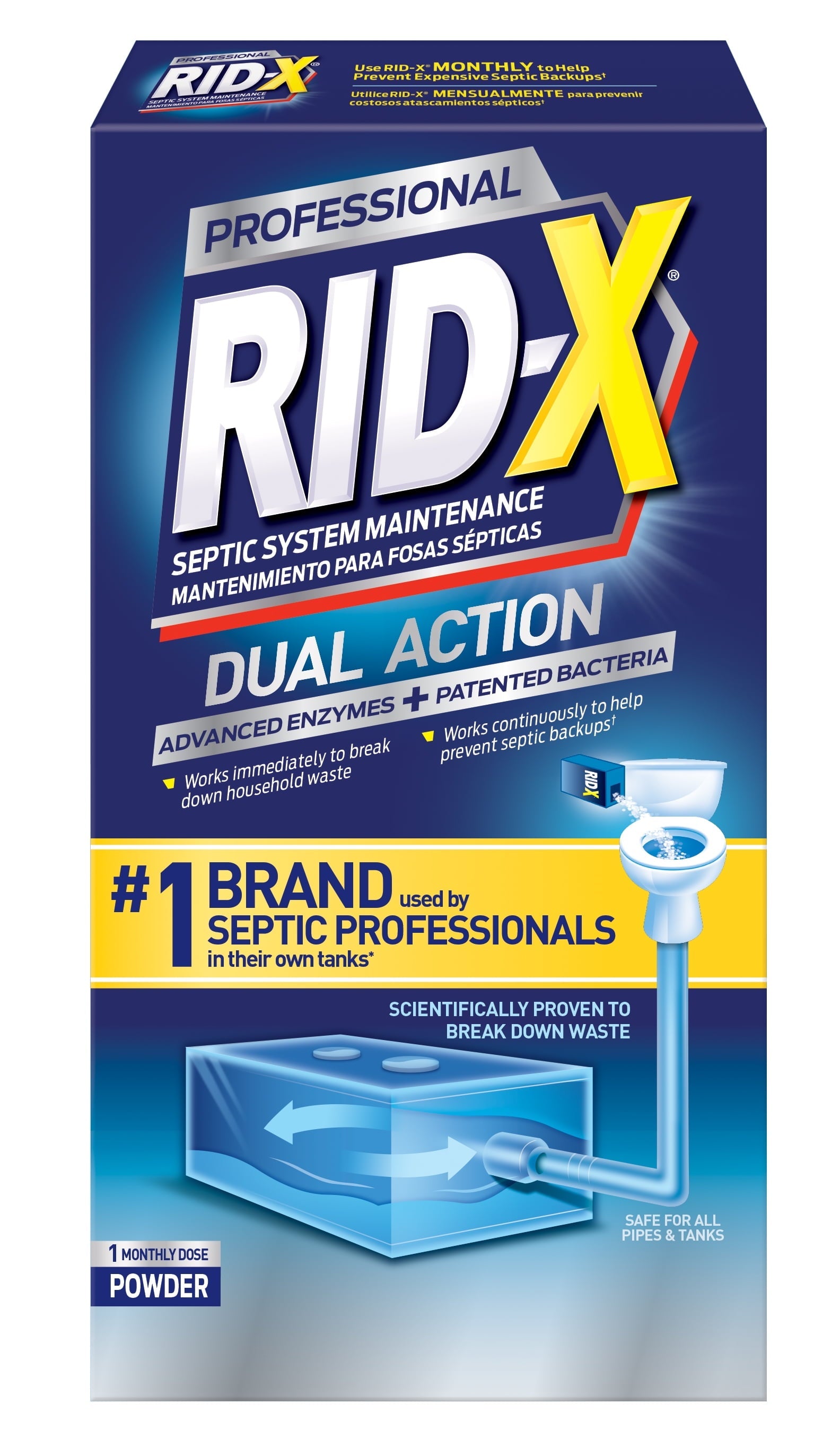 RID-X Professional Septic Treatment, 1 Month Supply of Powder, 9.8Oz