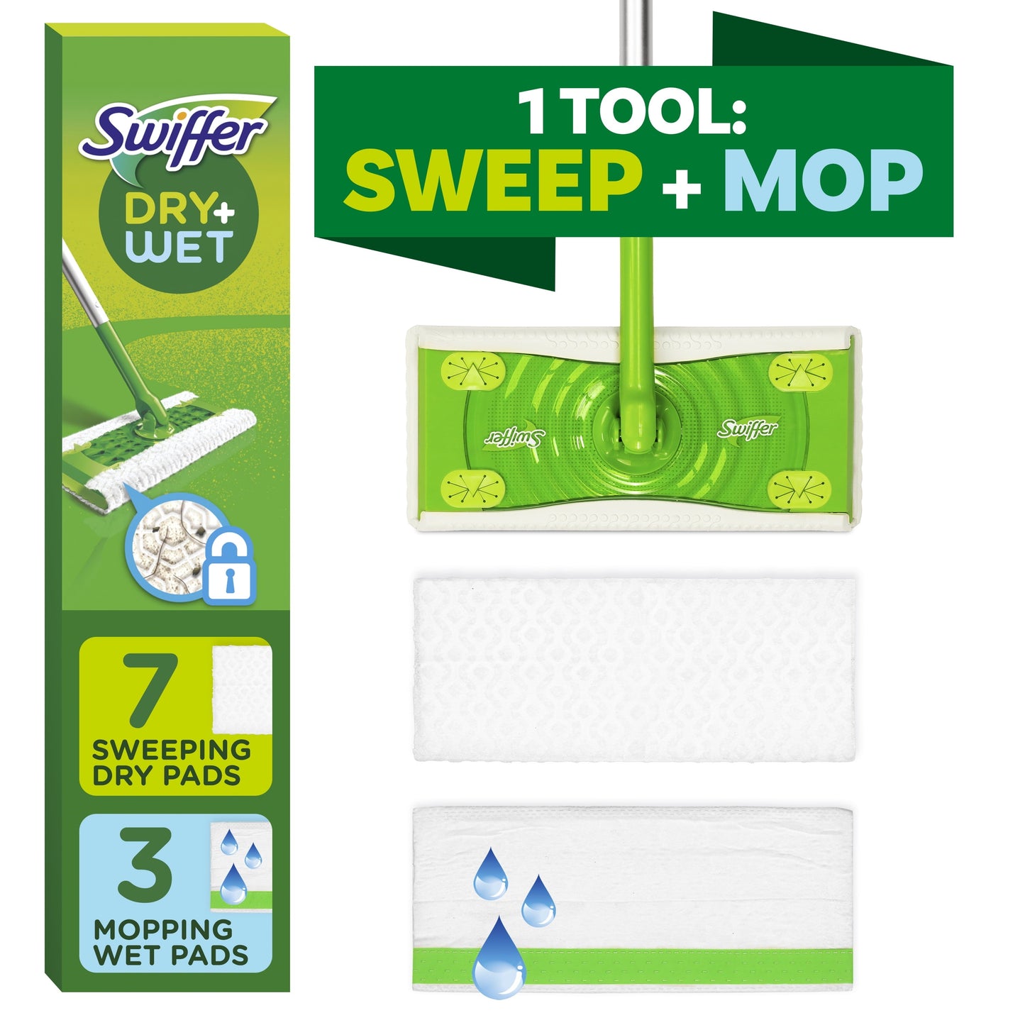 Swiffer Sweep + Mop, Broom & Mop Alternative, Dry & Wet Floor Cleaner, Fresh Scent, Cleaning Set