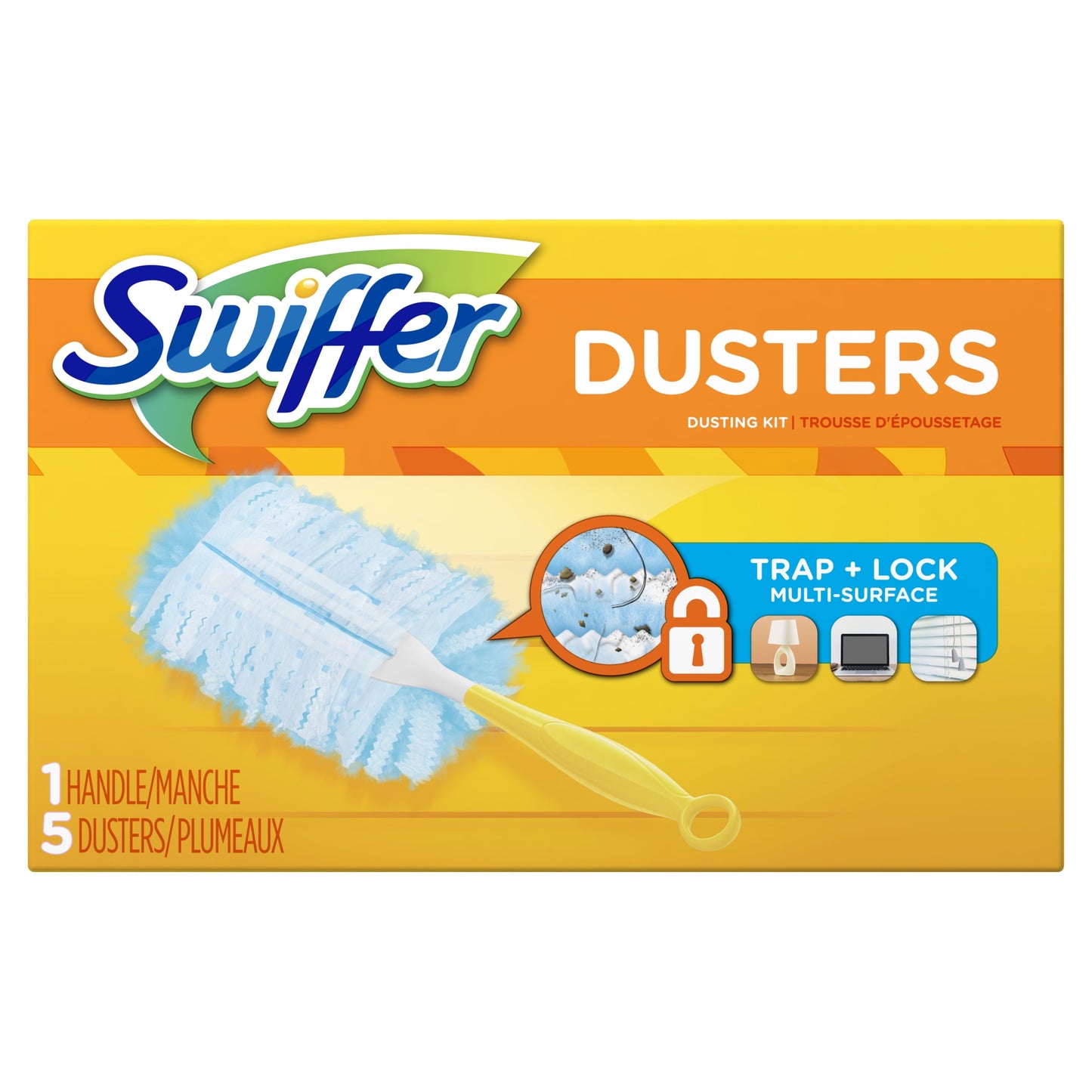 Swiffer Dusters Cleaning Kit, Feather Duster Alternative, Unscented, 1 Handle + 5 Refills