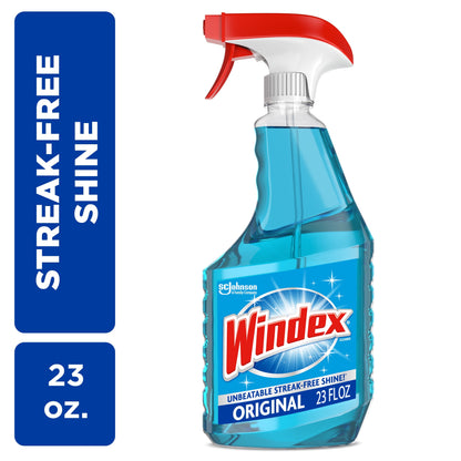 Windex® Glass Window Cleaner, Essential Cleaning Supplies, Original Blue, Spray Bottle, 23 Fl Oz, 1 Count